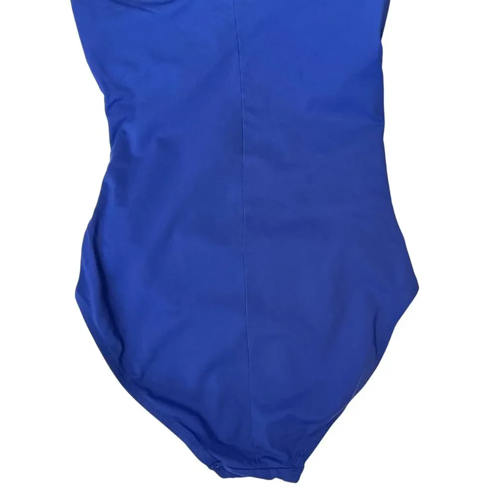 La Blanca Island Goddess Bandeau One Piece Convertible Swimsuit Blue Size 8